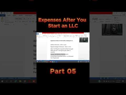 Things to Keep in Mind Before Creating an LLC | Expenses After You Start an LLC | Part 05