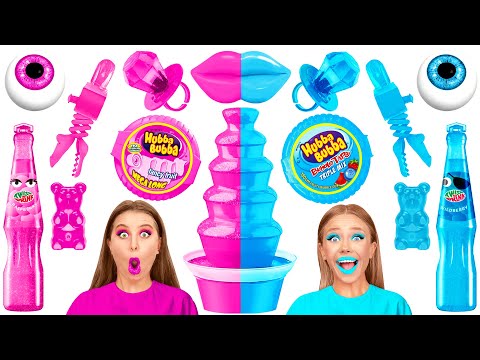 Pink Food vs Blue Food Color Challenge | Funny Situations by TeenTeam Challenge