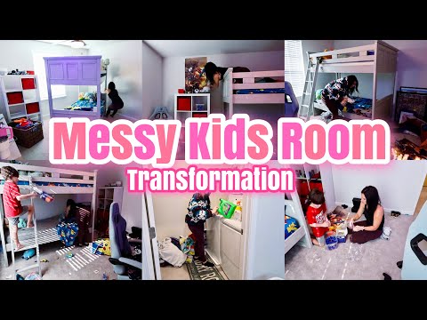 HUGE KIDS ROOM TRANSFORMATION | REARRANGE, ORGANIZE, DECLUTTER + MORE | EXTREME CLEANING MOTIVATION