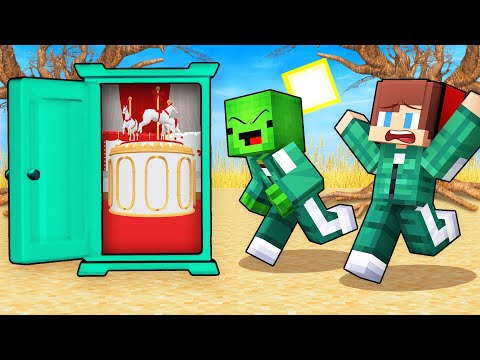 Mikey and JJ Have ANYWHERE DOOR in SQUID GAME in Minecraft! (Maizen)