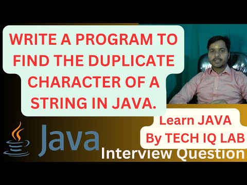 Write A Program To find Duplicate Characters From Given String In Java | Tech IQ Lab #java #learning