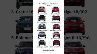 Top Selling Cars in India June 2024 #india #tatapunch #swift #creta #ertiga #baleno #wagonr #dzire