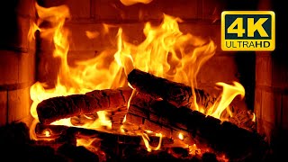 FIREPLACE 4K 🔥 Cozy Fire Background (12 HOURS). Fireplace video with Burning Logs & Fire Sounds