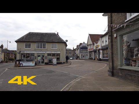 Saxmundham Walk: Town Centre【4K】