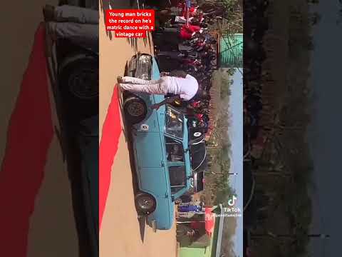 Young man bricks the record on he's matric dance with a vintage car