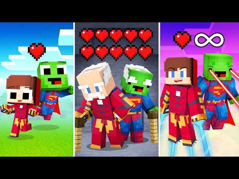 SuperHeroes Baby JJ and Mikey from BIRTH to IMMORTAL Challenge in Minecraft - Maizen