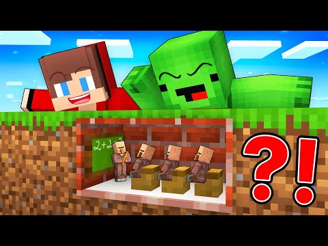 Mikey and JJ Found a Secret Tiny School in Minecraft (Maizen)