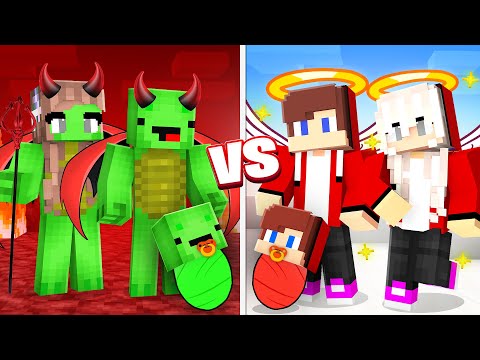 Baby JJ and Mikey ADOPTED by ANGEL and DEMON Family in Minecraft - Maizen