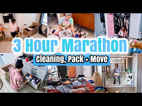 ✨HUGE 3 HOUR CLEANING MARATHON 2025 | PACK, MOVE, UNPACK + CLEAN MOTIVATION | HOUSE RESET