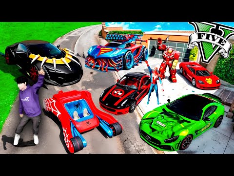 ကျနော် Superhero တွေရဲ့ Supercar တွေကို ခိုးခဲ့တယ် | I stole Superhero Cars in GTA V | SMART On Live