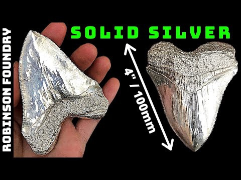 I made Solid Silver Megalodon Teeth │ Casting silver at home