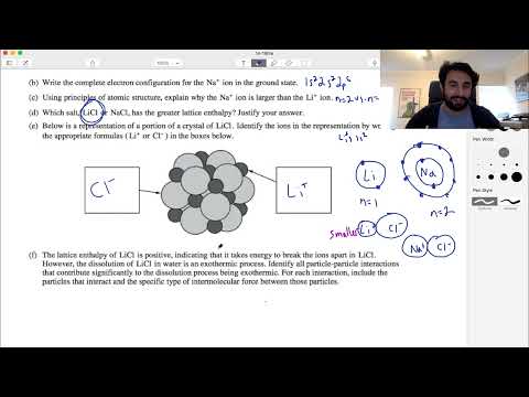 AP Chemistry Long Answer Question 12 (Lattice Energy)