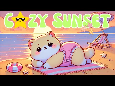 Cozy Sunset by the Sea 🌅 | 1 Hour Relaxing Lofi Music 🎶 | Chill & Peaceful Beach Vibes