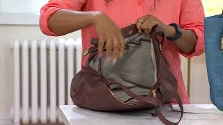 Lodis Leather Whipstitch Danica Tote on QVC