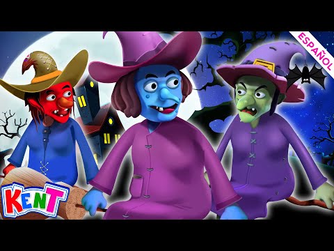 Tres pequeñas brujas 🧙 Canciones infantiles aterradoras | Kent el Elefante | Spooky Songs