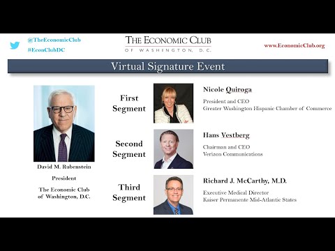 Nicole Quiroga, Hans Vestberg, and Dr. Richard McCarthy