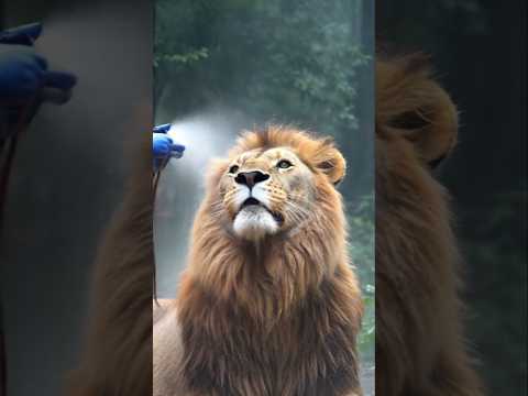 Brave White Lion Seeks Help For Parasites And Barnacles 😭💔🙏🏻 #rescueanimals #humanity #lion #animals