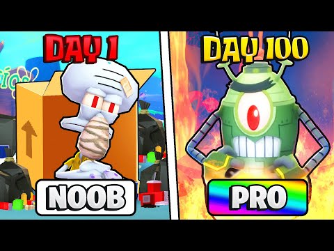 I went from Noob to Pro in SPONGEBOB TOWER DEFENSE Part 2!!...Roblox