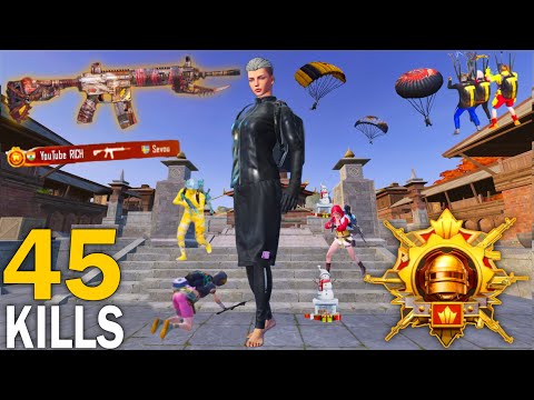 45 Kills!🔥 SUPER AGGRESSIVE RUSH GAMEPLAY w/BEST OUTFIT😍 Pubg mobile