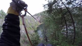 Aerial course - Lafleche Park Oct.29 2014 (Frank - High zip over lake)