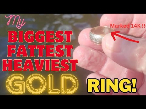 My BIGGEST, FATTEST, HEAVIEST GOLD RING find EVER! Metal Detecting the ole Swimming Hole! #gold