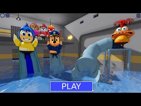 INSIDE OUT 2 & PAW PATROL WATERPARK! PRISON RUN BARRY! #roblox #obby