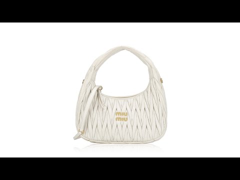 Miu Miu Nappa Matelasse Wander Medium Hobo Bianco