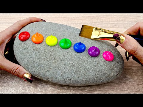 ❤️ LOVE | Easy Stone Painting | Satisfying Acrylic Painting on Rocks