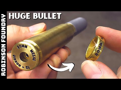 Turning a huge bullet shell into a RING - 20mm cannon shell