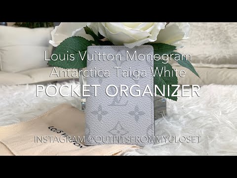 Louis Vuitton Pocket Organizer Monogram Antarctica Taiga White: Unboxing Authenticating Fashionphile