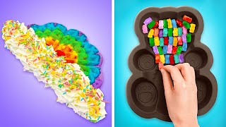 Making Super Easy Rainbow Desserts 🌈🍧🍬