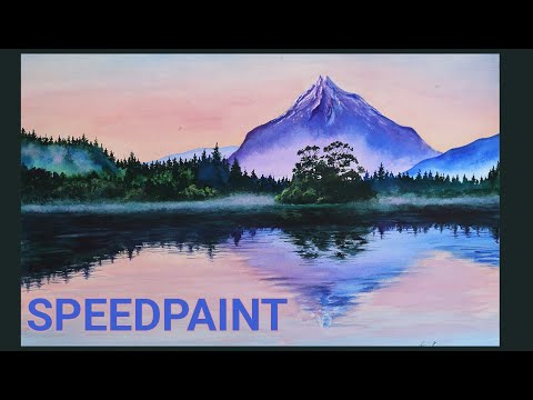 Mount Taranaki, New Zealand | Watercolor Speedpaint