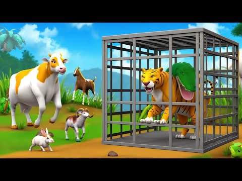 Wild Animals Escape Adventure: Epic Farm Animals Counterattack | Cow Tiger Horse Rabbit