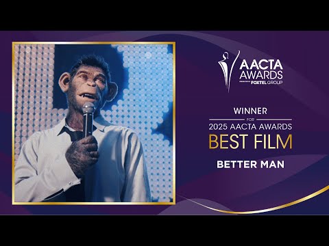 Robbie Williams & Michael Gracey take to the stage for the AACTA Award for Best Film (Better Man)