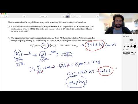 AP Chemistry Short Answer Question 2 (Enthalpy)