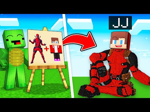 Mikey vs JJ Superhero Draw Battle in Minecraft (Maizen)