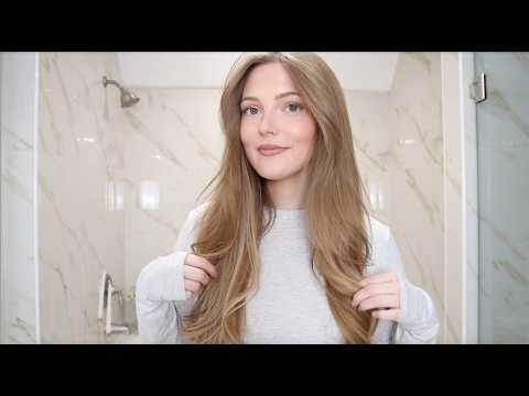 EASY BLOWOUT TUTORIAL using a STRAIGHTENER | haircare routine + products I use every day