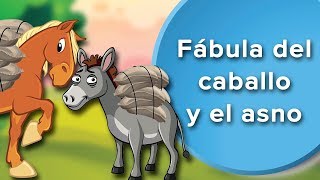 Fábula del caballo y el asno para niños. Cuentos con moraleja y valores para niños