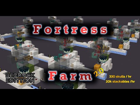 Scalable Fortress farm for Minecraft Bedrock, More than 20k items per hour, 1.19.63+