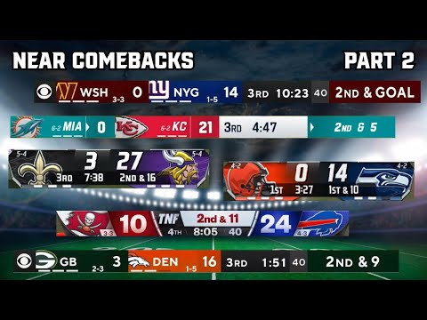 Comebacks That Fell Short in the 2023 NFL Season | Part 2