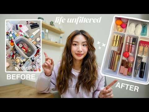 life unfiltered | organize ALL my makeup & skincare with me