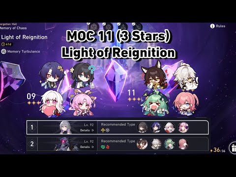 [HSR] MOC 11 (3 Stars) | Memory of Chaos Light of Reignition | Honkai Star Rail 1.6