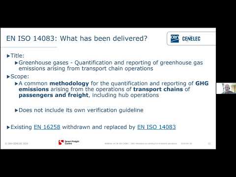 Webinar 'EN ISO 14083 - GreenHouseGas emissions accounting for transport operations'