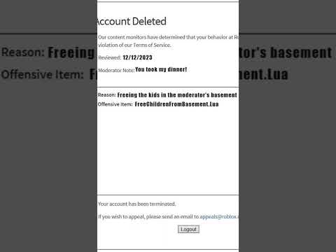 I got banned from Roblox