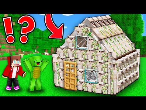 How JJ and Mikey LIVE inside NEW HOUSE from 1.000 GOLEMS in Minecraft Maizen!