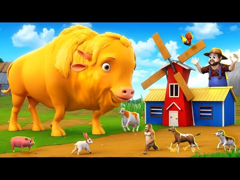 Golden Bison's Magical Treasure Hunt with Donald & Funny Animals! 3D Funny Farm Diorama