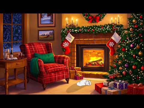 cozy christmas by the fireplace 🔥 vintage oldies playing in another room to relax