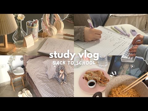 Study vlog 🌷 back to school, note taking, opening packages, makings dumplings, routines, ft. Notion