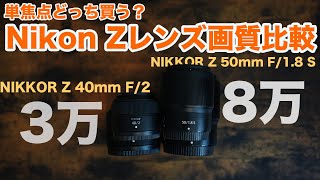 【禁断のレンズ比較】ニコン Zのおすすめの単焦点はどっち？【 NIKKOR Z 40mm F/2 VS NIKKOR Z 50mm F/1.8 S】