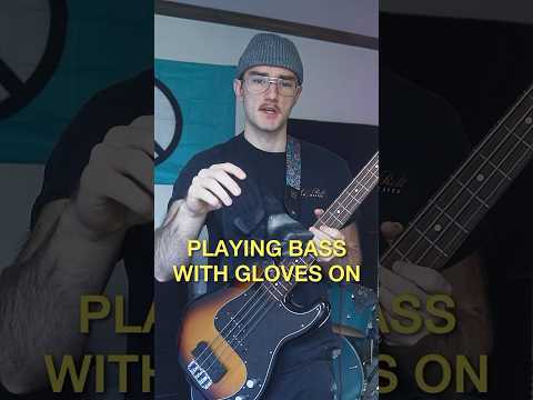 Playing bass with gloves… #bassguitar #bassplayer #bassist #bass #guitarist #basstechnique